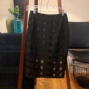 🔺 Boohoo Sheer Pencil Skirt Checker Pattern
